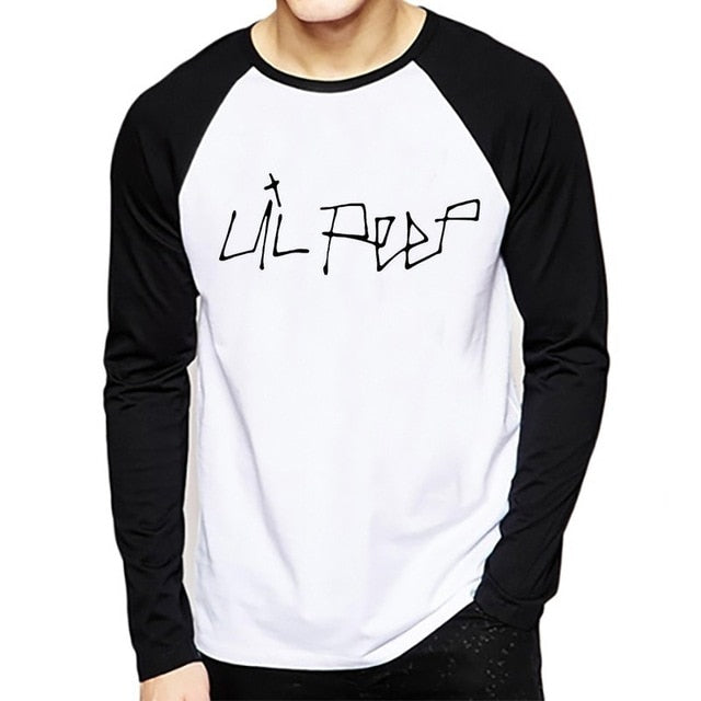 Lil Peep Long Sleeve T Shirt Black and White - Superhero Gym Gear