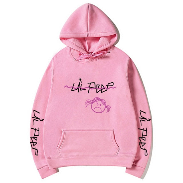 Lil Peep Sad Face Pullover Hoodies Multiple Colors - Superhero Gym Gear