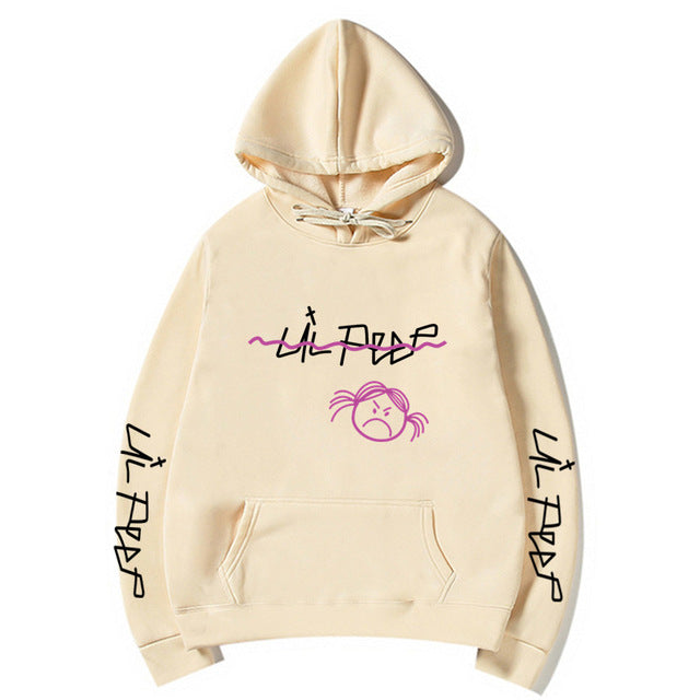 Lil Peep Sad Face Pullover Hoodies Multiple Colors - Superhero Gym Gear