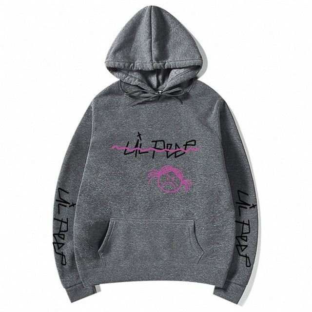 Lil Peep Sad Face Pullover Hoodies Multiple Colors - Superhero Gym Gear