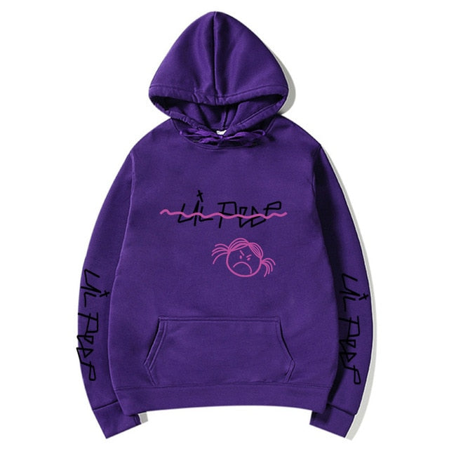 Lil Peep Sad Face Pullover Hoodies Multiple Colors - Superhero Gym Gear