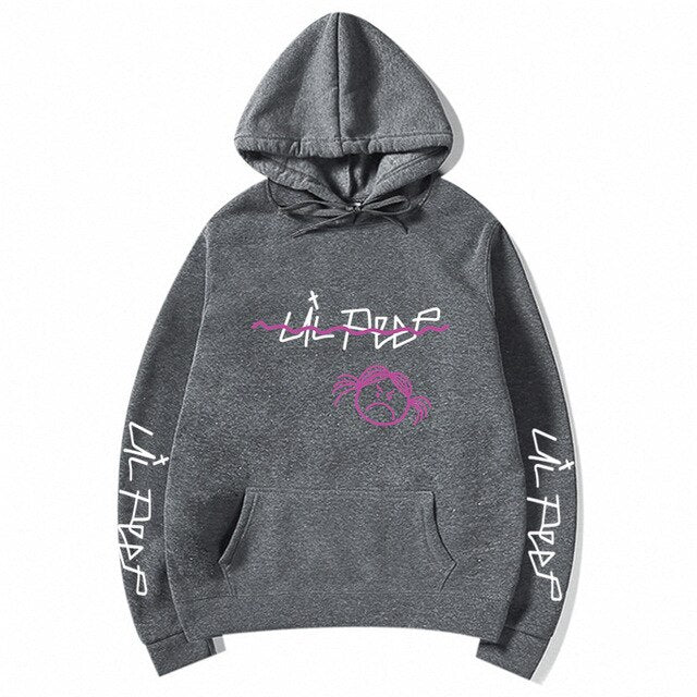 Lil Peep Sad Face Pullover Hoodies Multiple Colors - Superhero Gym Gear