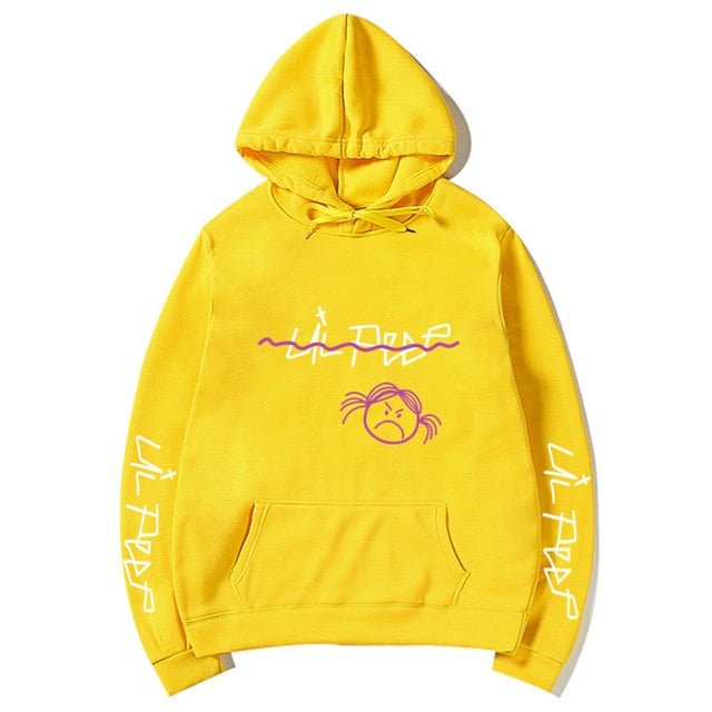 Lil Peep Sad Face Pullover Hoodies Multiple Colors - Superhero Gym Gear